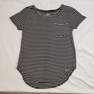 Hollister Black and White Striped Tee
